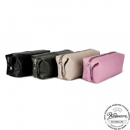 Кожаная косметичка "Бамбина" (сирень)