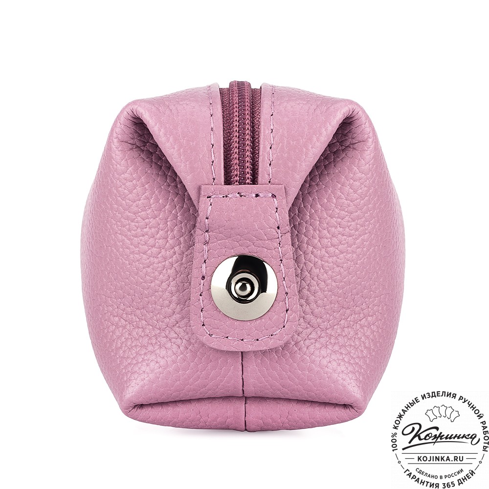 Кожаная косметичка "Бамбина" (сирень)