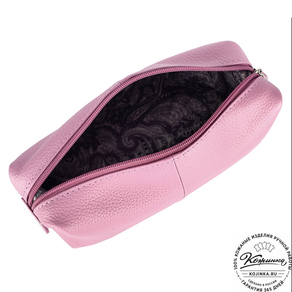 Кожаная косметичка "Бамбина" (сирень)