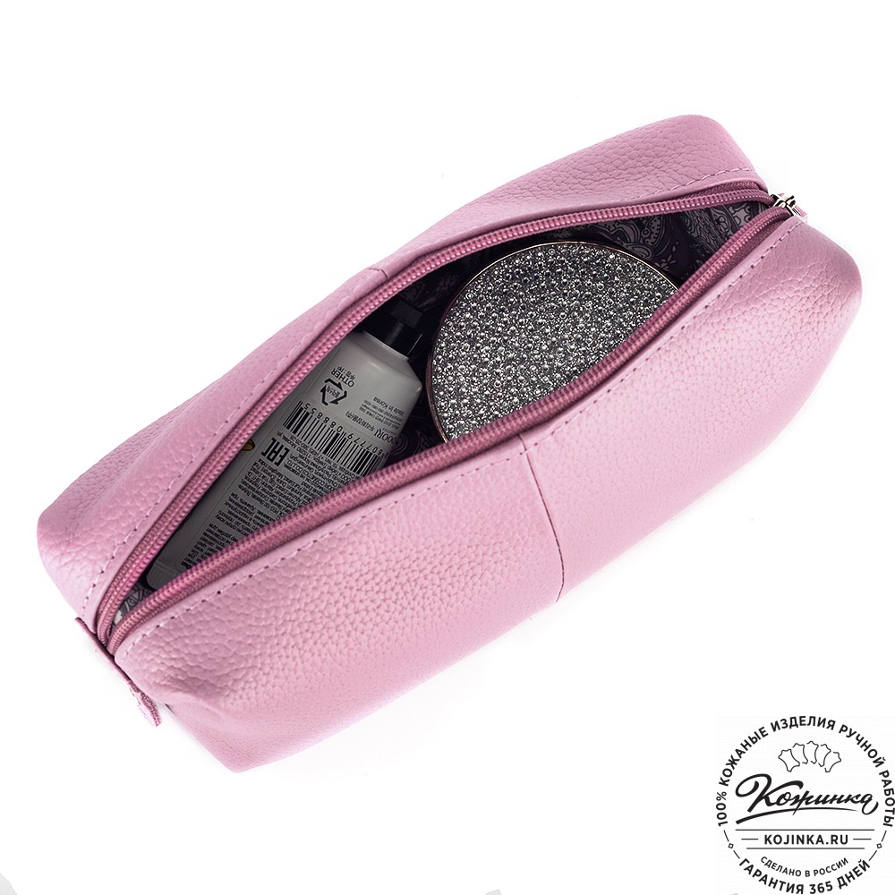 Кожаная косметичка "Бамбина" (сирень)