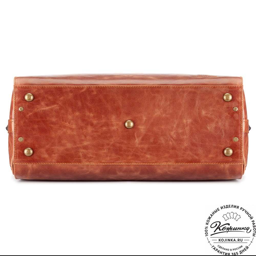 Кожаный дорожный саквояж "Гарри" (рыжий антик)