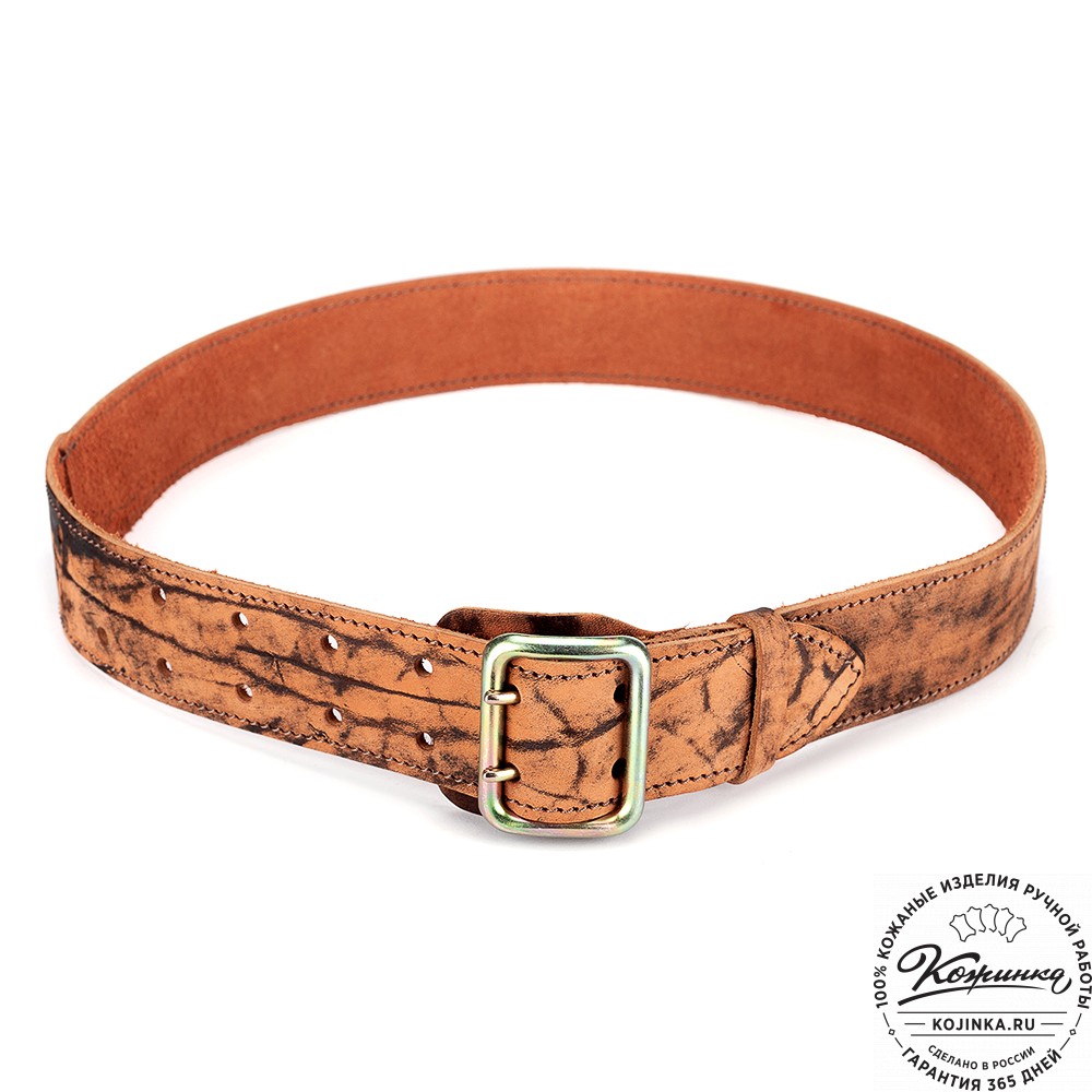 Кожаный ремень "Гренадёр" (старение рыжий)