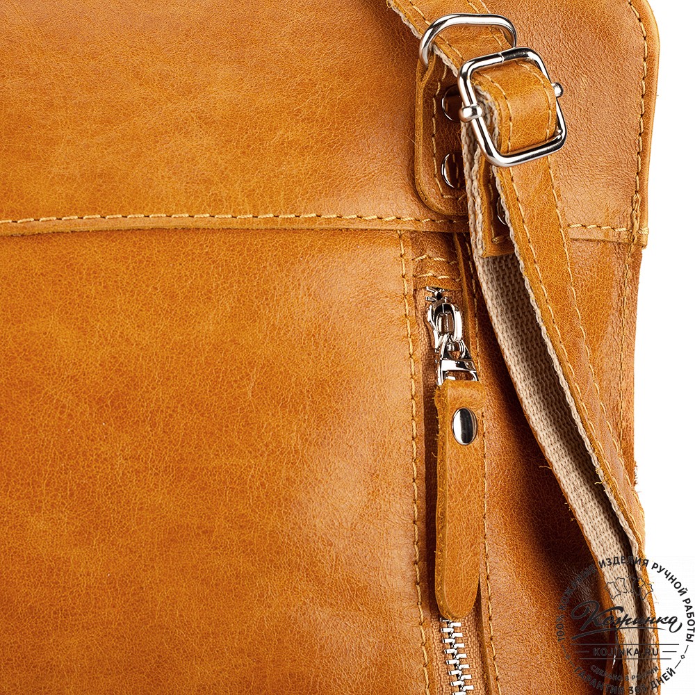 Женский кожаный рюкзак "Салоники" (жёлтый)