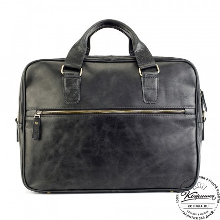Кожаная деловая сумка "Окленд нью" (чёрный антик)