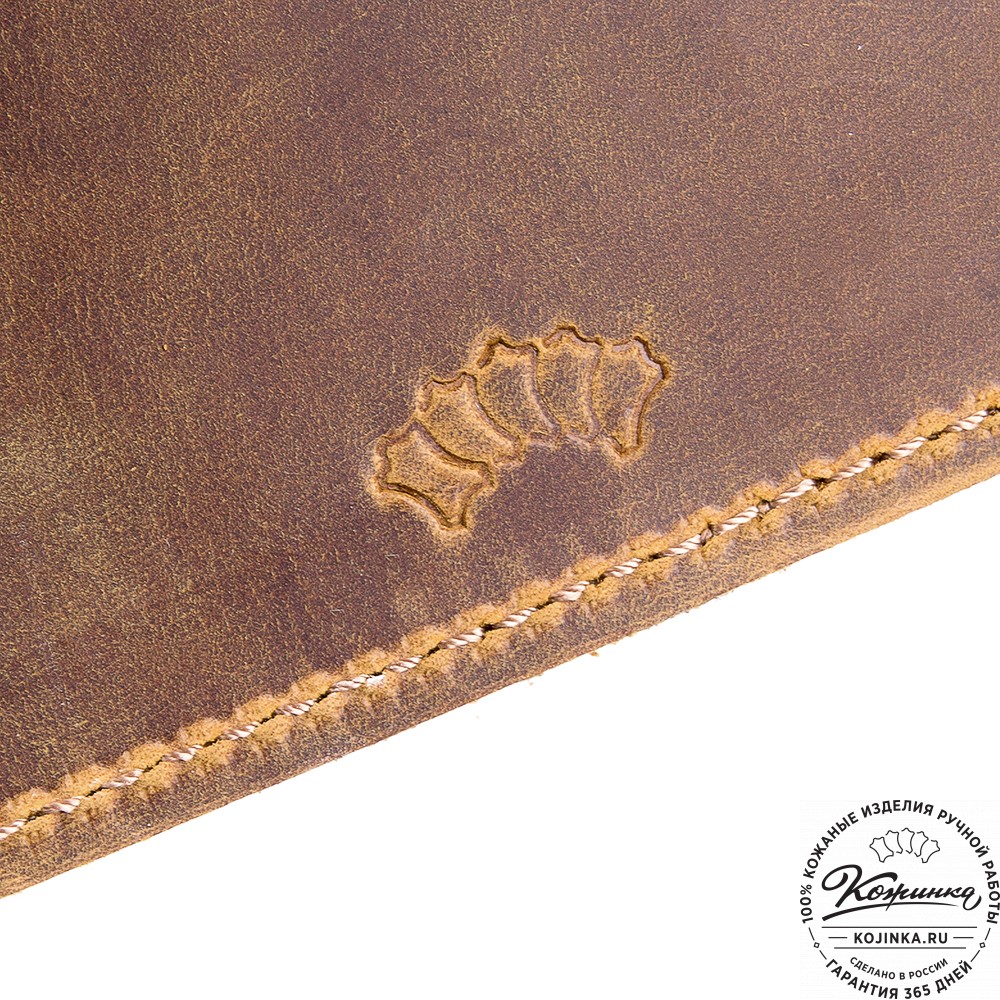 Кожаный бумажник "Рокки" (тёмно-коричневый крейзи)