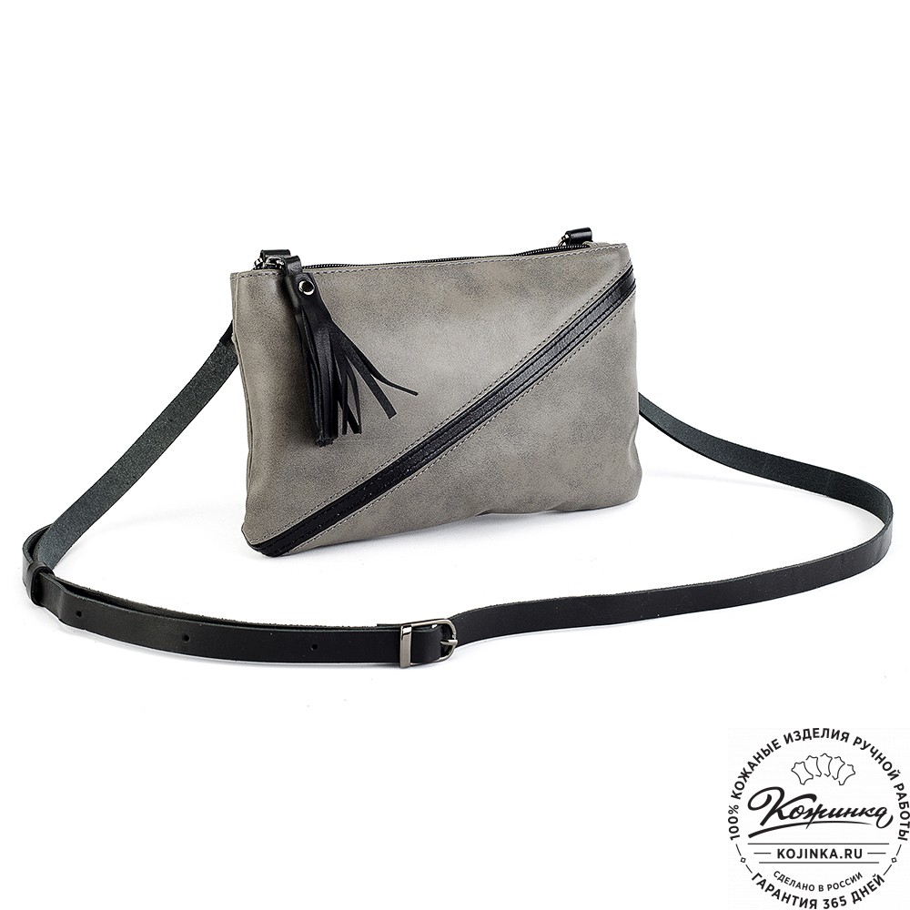 Женская кожаная сумка "Шарлота" (серая)