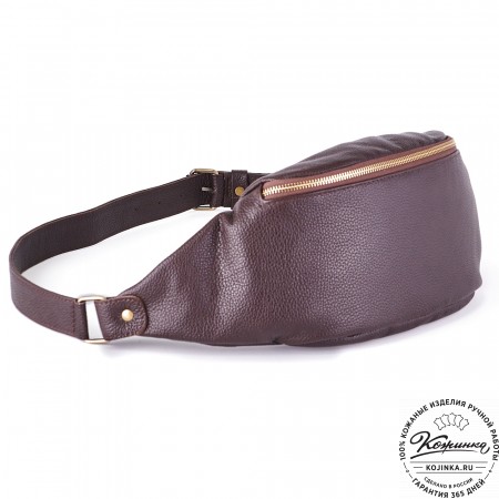 Кожаная сумка на пояс "Шерман" (коричневая) 