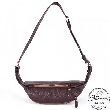 Кожаная сумка на пояс "Шерман" (коричневая) 