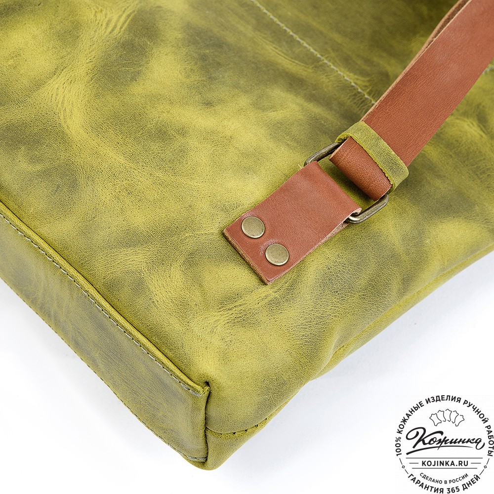 Кожаный рюкзак "Спэйс" (лимон крейзи)