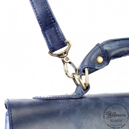 Кожаный портфель "Александрия" (синий антик)