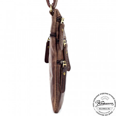 Кожаная сумка "Аллен макси" (тёмно-коричневый антик)