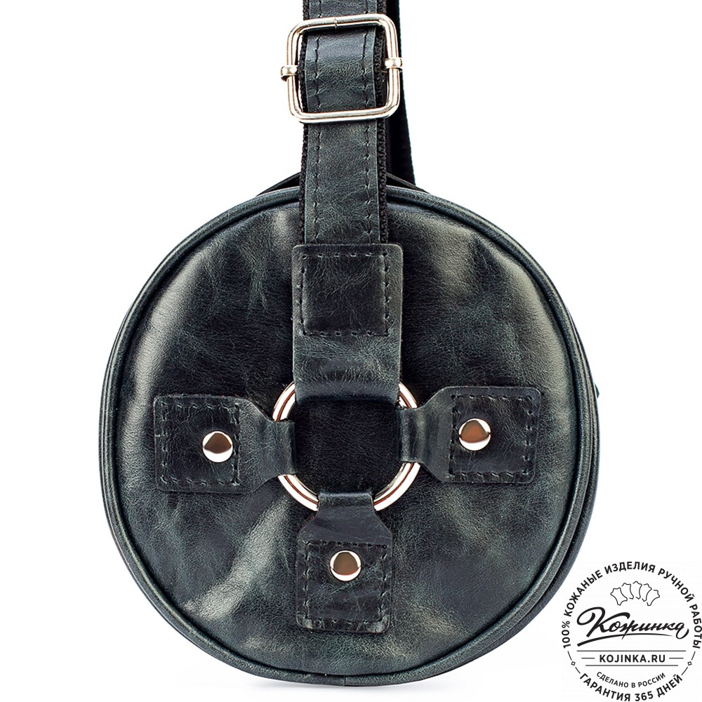 Кожаная сумка "Джерри" (чёрный антик)