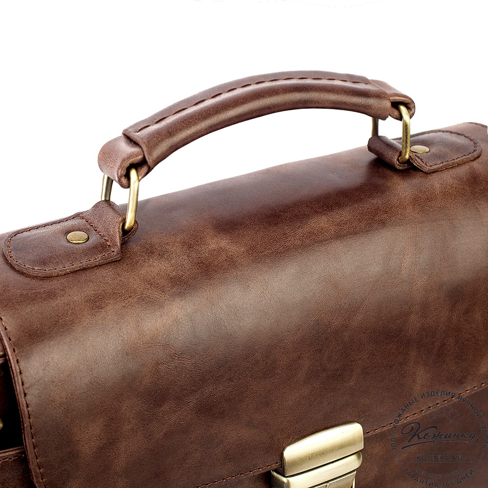 Кожаный портфель "Эдгар" (тёмно-коричневый антик)