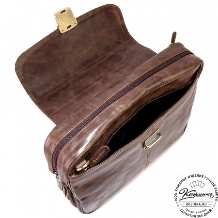 Кожаный портфель "Эдгар" (тёмно-коричневый антик)