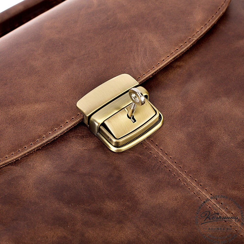 Кожаный портфель "Эдгар" (тёмно-коричневый антик)