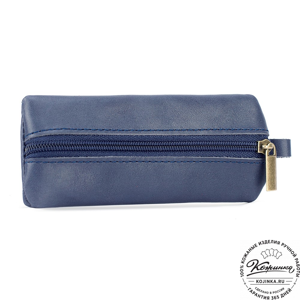 Кожаная ключница "Соло" (синяя)