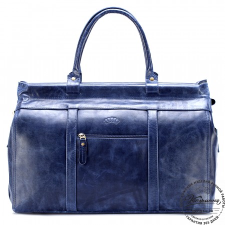 Кожаный городской саквояж "Фостер" (синий антик)
