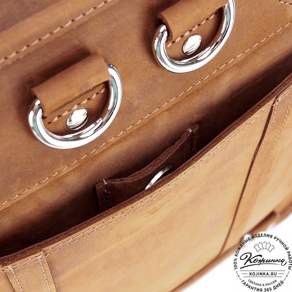 Кожаный рюкзак-сумка "Майкл" (коричневый крейзи)