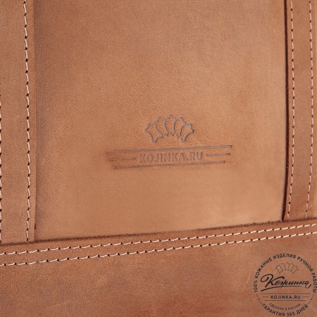 Кожаный рюкзак-сумка "Майкл" (коричневый крейзи)