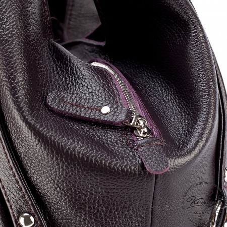 Женская кожаная сумка "Миллениум" (баклажан)