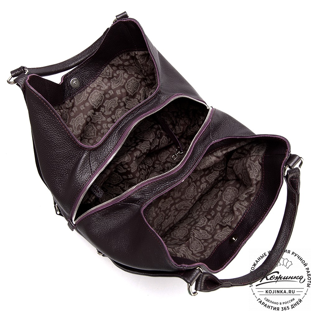 Женская кожаная сумка "Миллениум" (баклажан)