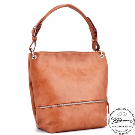 Женская кожаная сумка "Бэлла" (рыжая гладкая кожа)