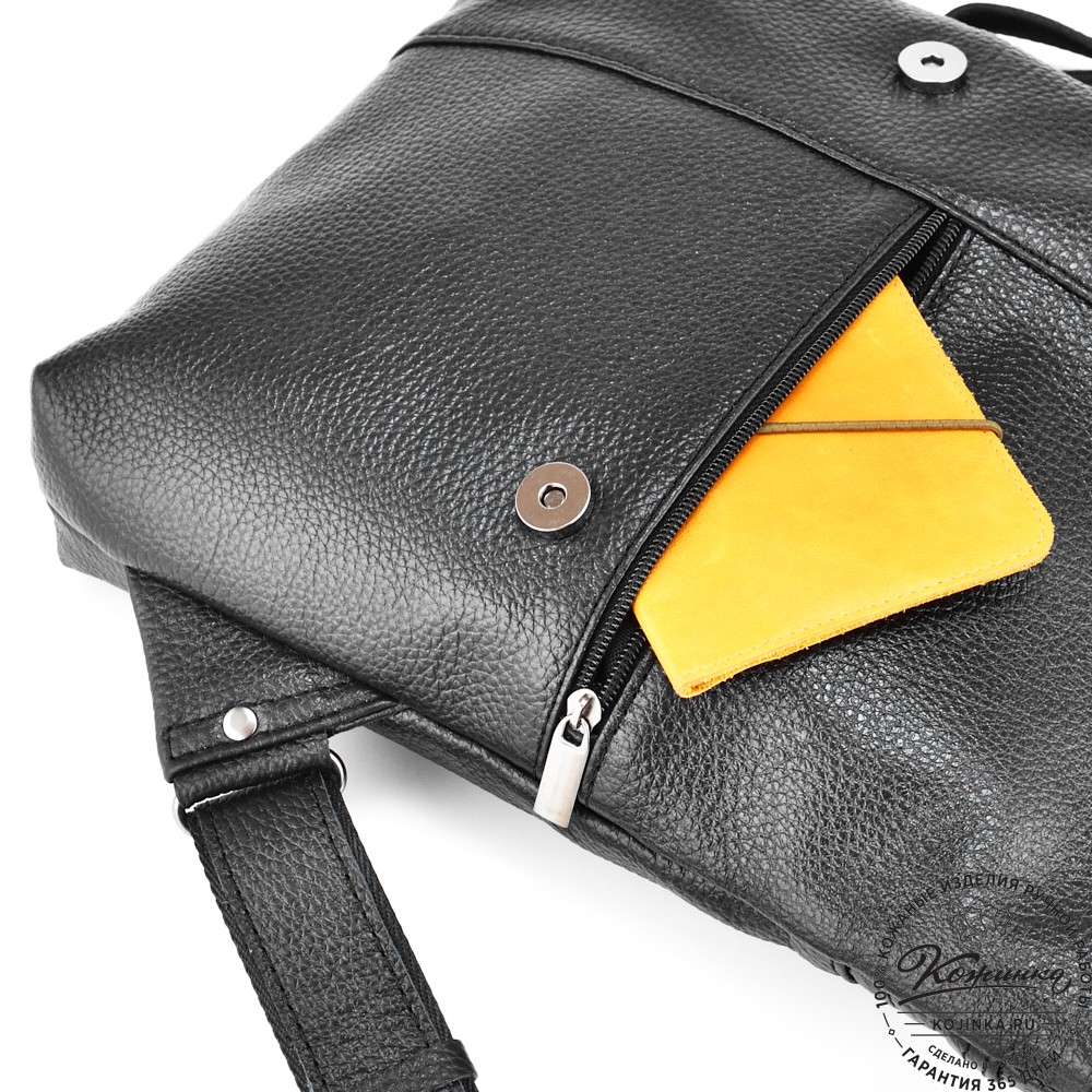 Кожаный рюкзак "Голландия New" (чёрный)