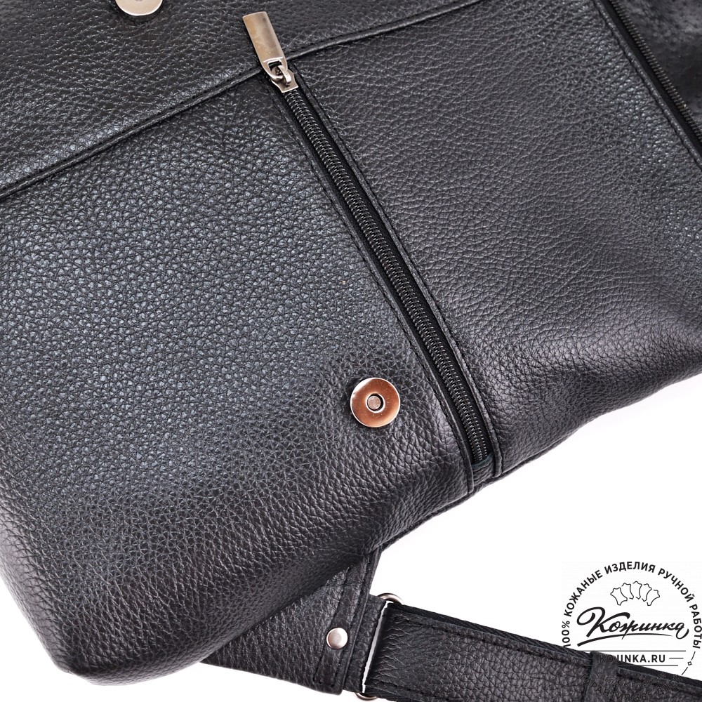 Кожаный рюкзак "Голландия New" (чёрный)