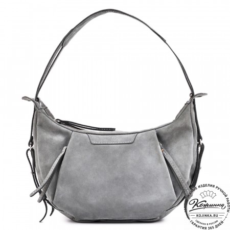 Женская кожаная сумка "Техас" (серый нубук)