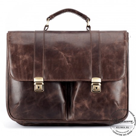 Кожаный портфель "Джозеф" (тёмно-коричневый антик)