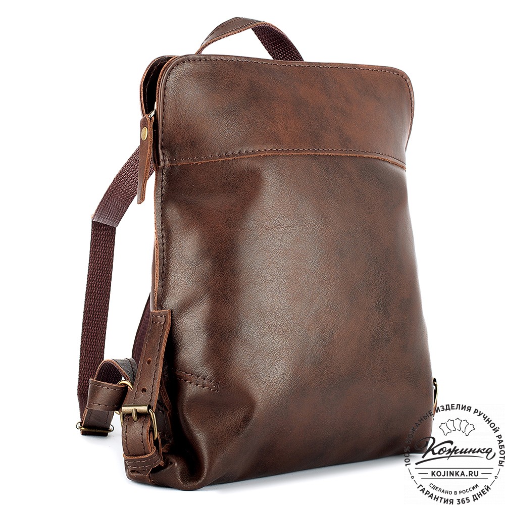 Женский кожаный рюкзак "Салоники" (коричневый)