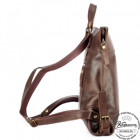 Женский кожаный рюкзак "Салоники" (коричневый)