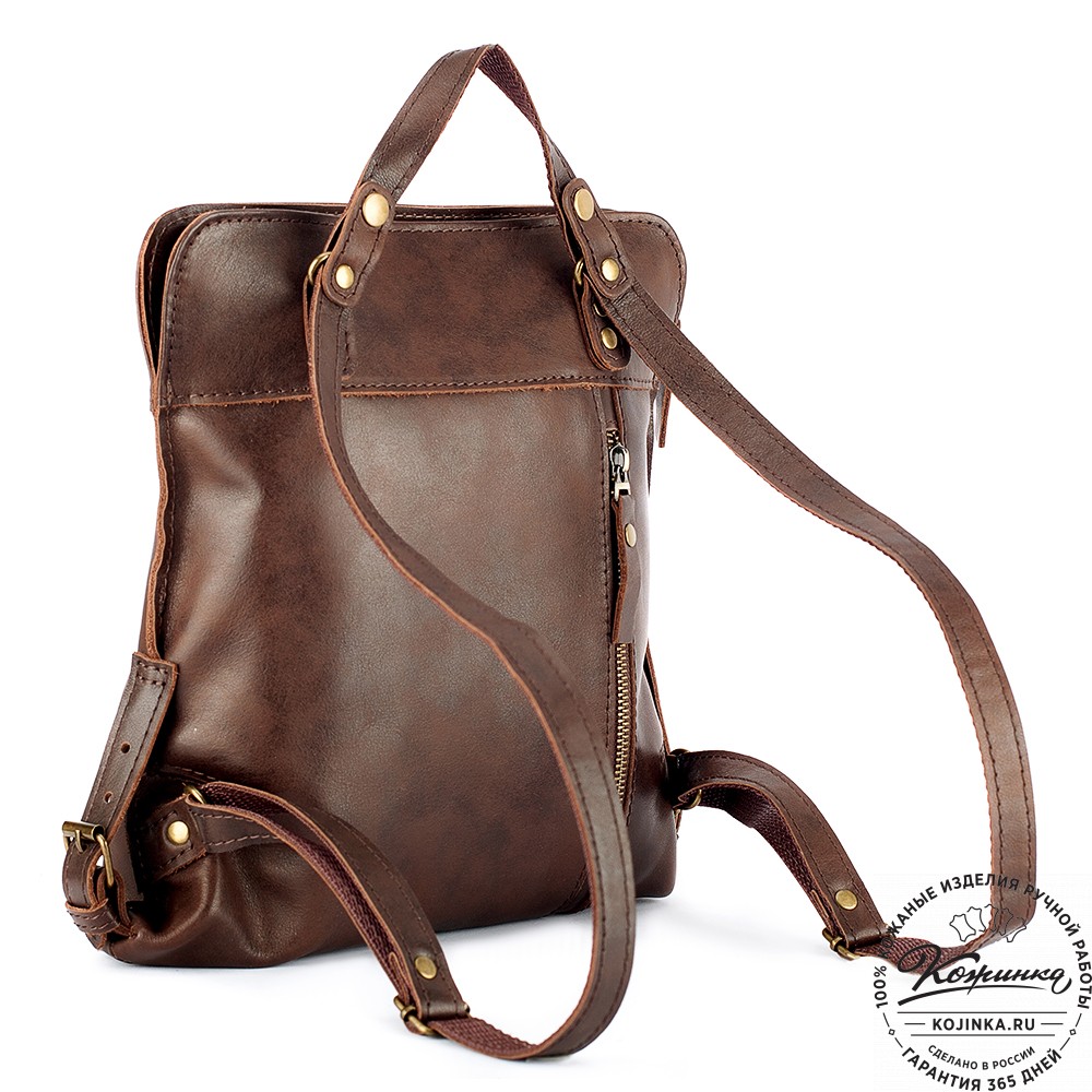Женский кожаный рюкзак "Салоники" (коричневый)
