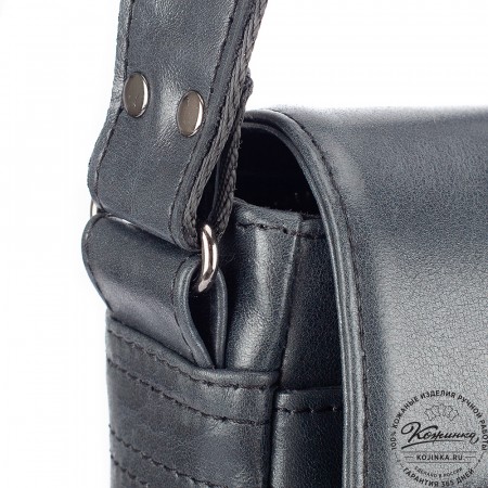 Мужская кожаная сумка "Вильнюс" (чёрная)