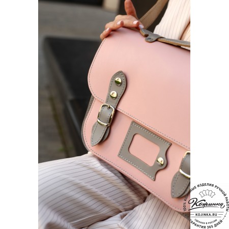 Кожаный портфель "Сатчел"  (тёмно-коричневый)