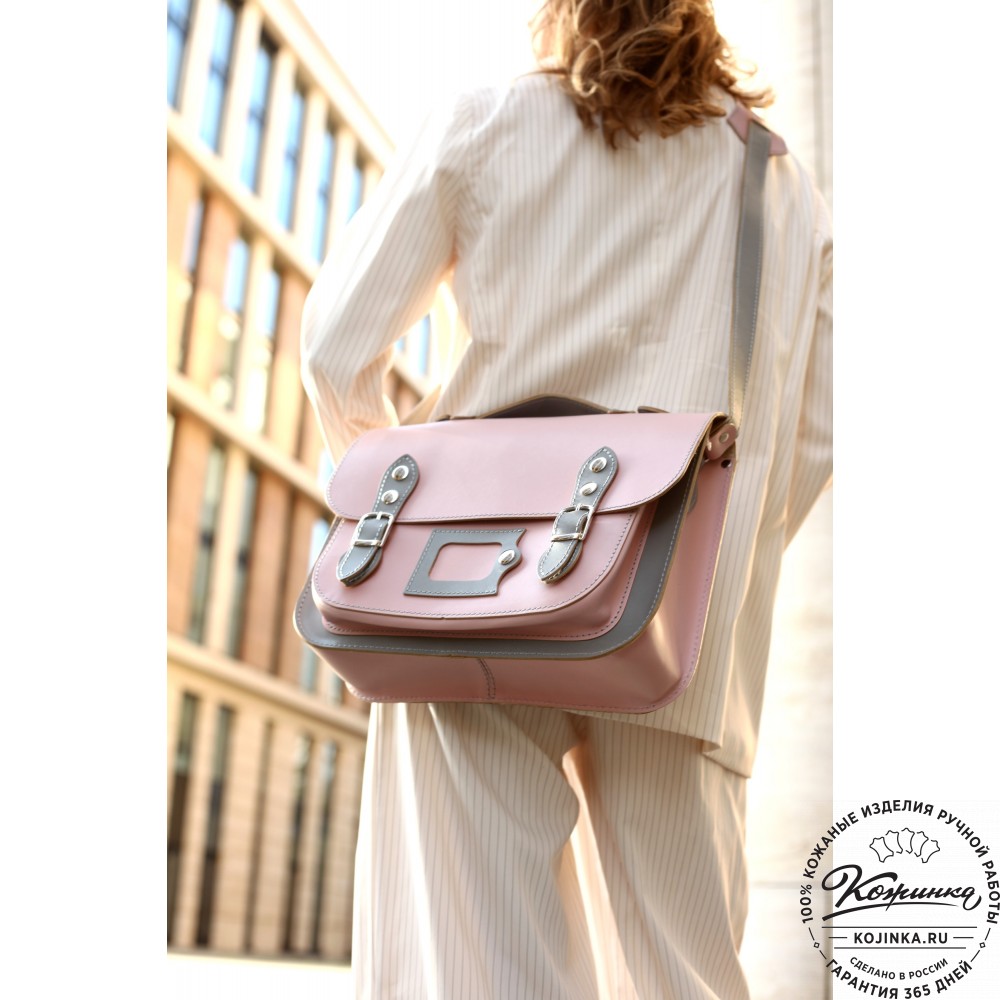 Кожаный портфель "Сатчел"  (тёмно-коричневый)