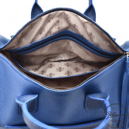 Женская кожаная сумка "Византия" (синий)