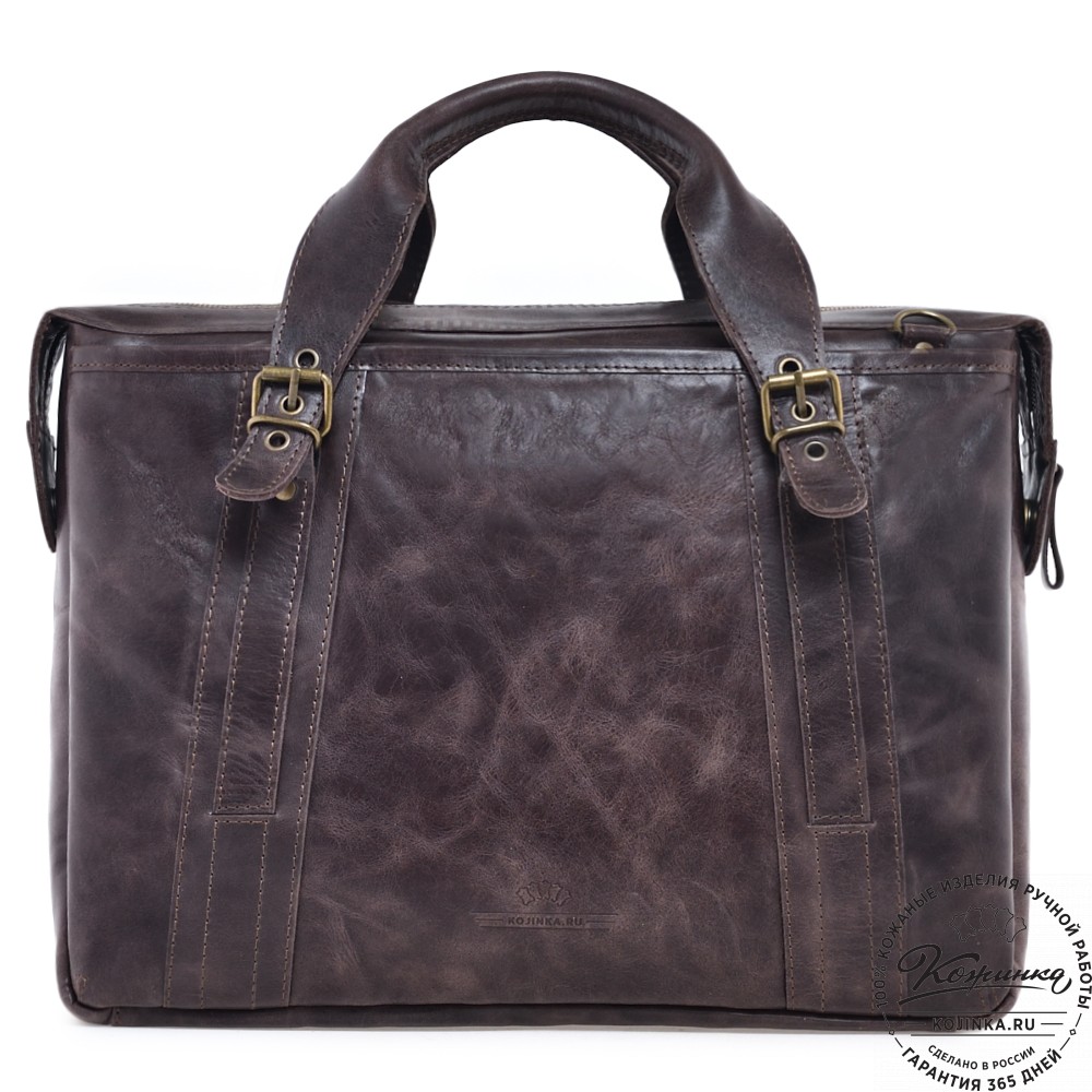 Кожаная деловая сумка "Доминик" (тёмно-коричневый антик)