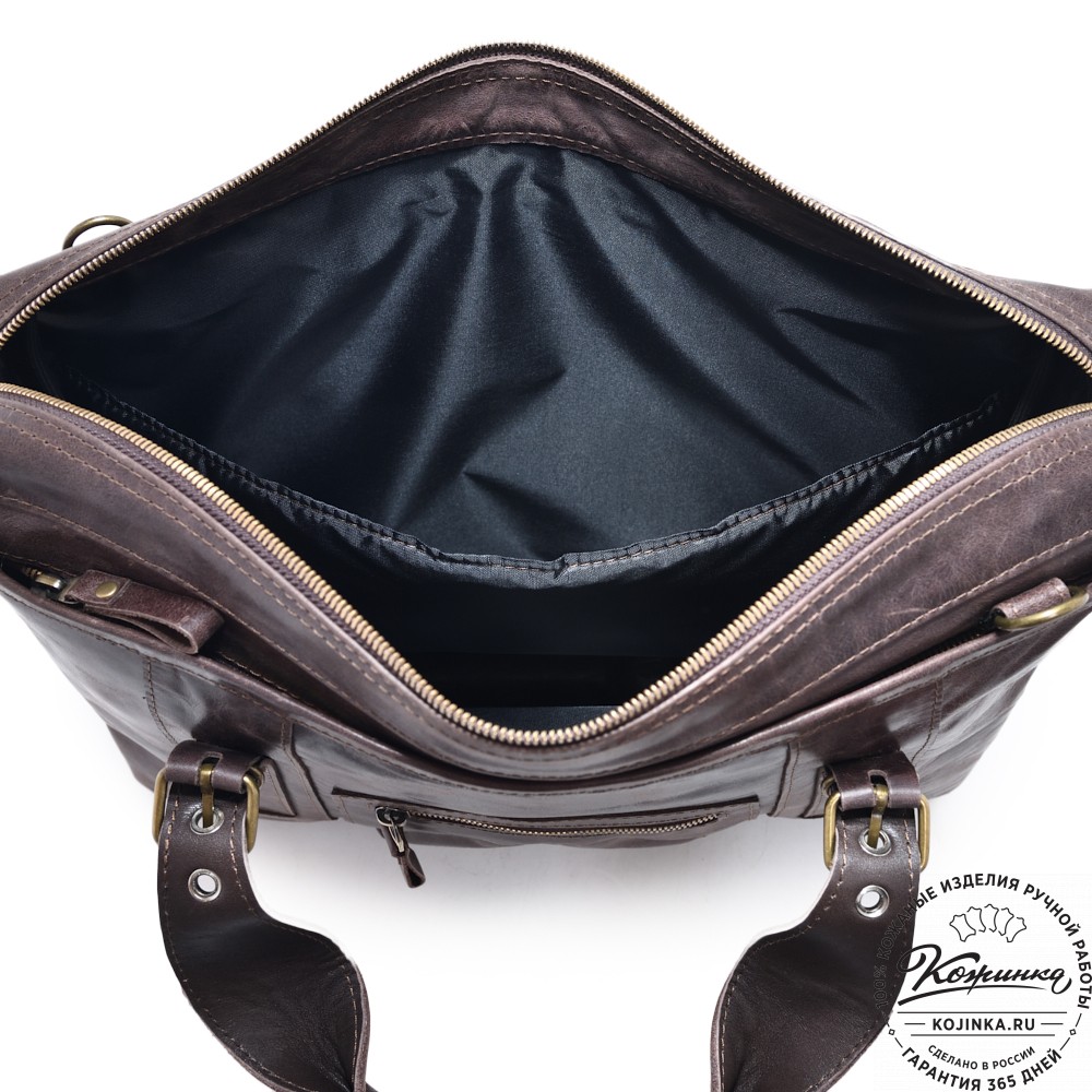 Кожаная деловая сумка "Доминик" (тёмно-коричневый антик)