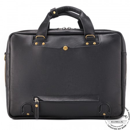 Кожаная мужская сумка-рюкзак "Генри" (чёрная)