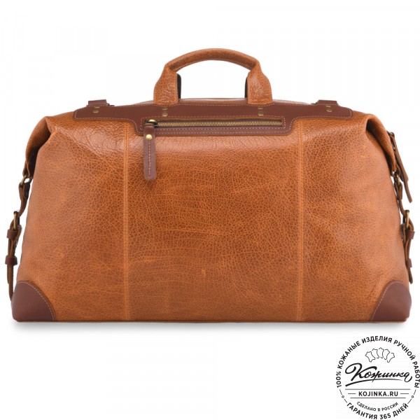 Кожаная дорожная сумка "Мегаполис" (фактура рыжая). фото 1