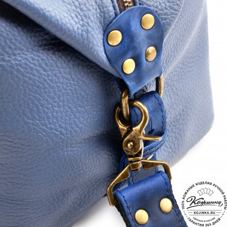 Кожаная дорожно-спортивная сумка Вашингтон (джинс)