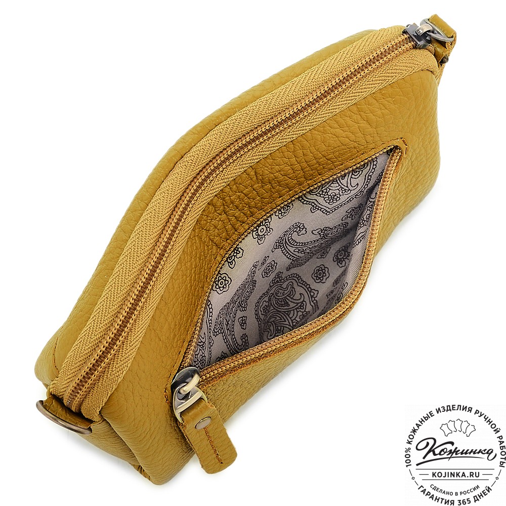  Кожаный клатч "Марта" (охра)