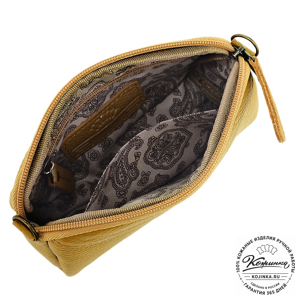  Кожаный клатч "Марта" (охра)