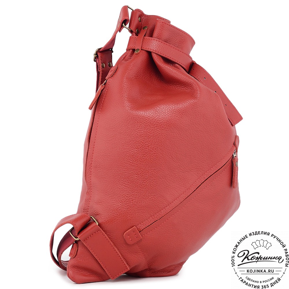  Кожаный рюкзак "Селена" (красный) 