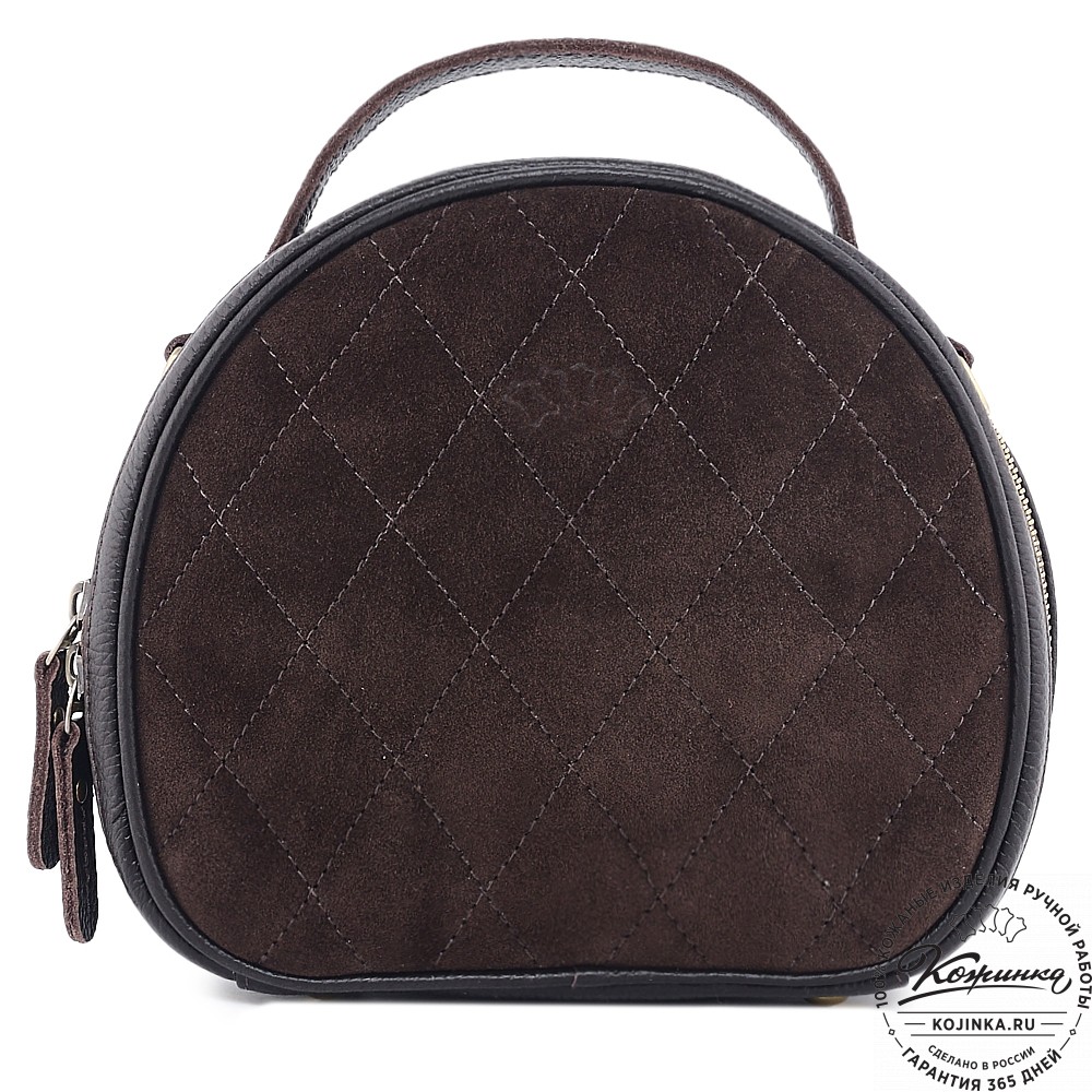 Женская кожаная сумка "Селин" (темно-коричневая)