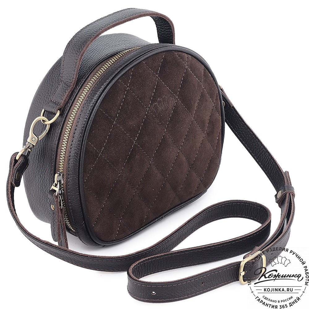 Женская кожаная сумка "Селин" (темно-коричневая)