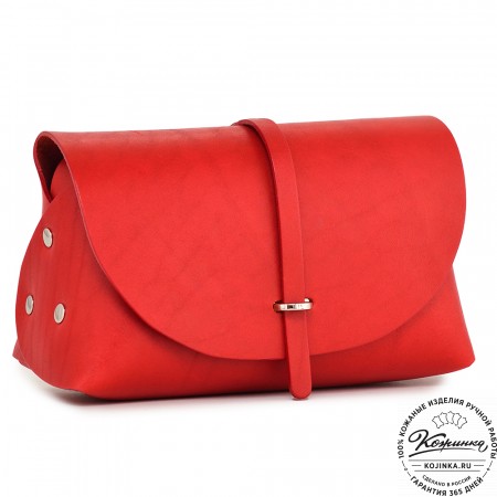  Женская кожаная сумка "Милла макси" (красная) 