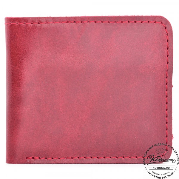  Кожаный бумажник "Рокки" (бордо антик). фото 1