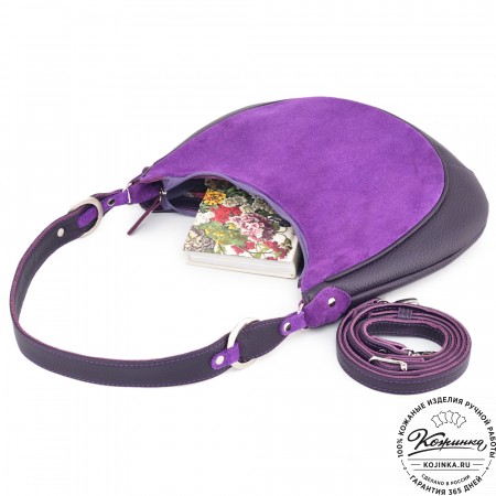  Женская кожаная сумка "Валенсия" (сирень-бордо) 